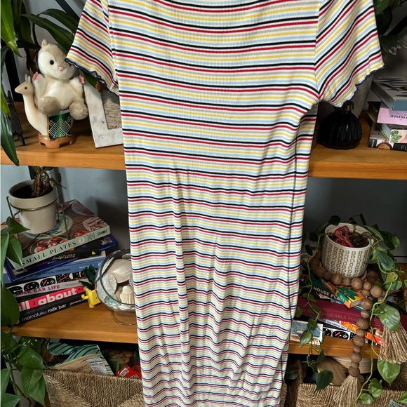 Sundry Striped Midi Tee Dress | Medium - Picture 6 of 6